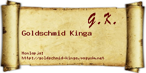 Goldschmid Kinga névjegykártya